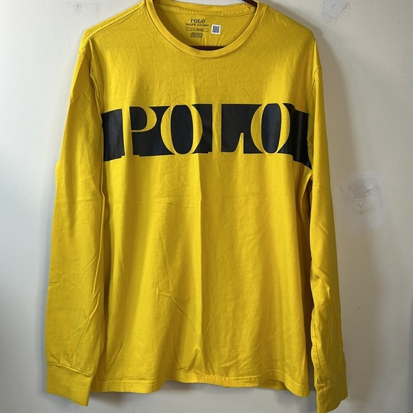 Men’s Polo by Ralph Lauren Bright Yellow Crewneck Tee Size Large - Picture 2 of 5
